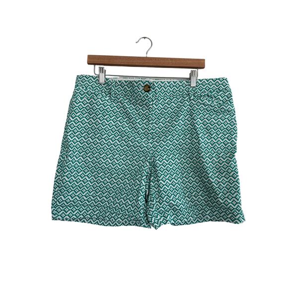 Lands End Chino Shorts Womens Size 16 Green Cotton Blend 6” - Picture 1 of 4